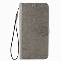 Allytech Samsung Galaxy S20 FE 5G Wallet Phone Case, Mandala Embossing PU Leather Flip Phone Case ID Card Slots and Stand Magnetic Closure Shockproof Cover for Samsung Galaxy S20 FE, Gray