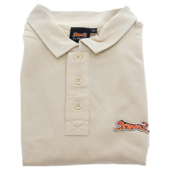 Classic Cotton Polo Shirt for Men by Le Tigre - Beige - Size XX-Large (XXL)