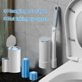 thumbnail image 4 of 2 Pack Disposable Toilet Brush and Holder Set,Extended Handle with 48 Cleaner Refills Toilet Brush for Toilet Bowl Cleaners,Bathroom Cleaning, Bathtub - Blue (Ocean Fresh Scent), 4 of 7