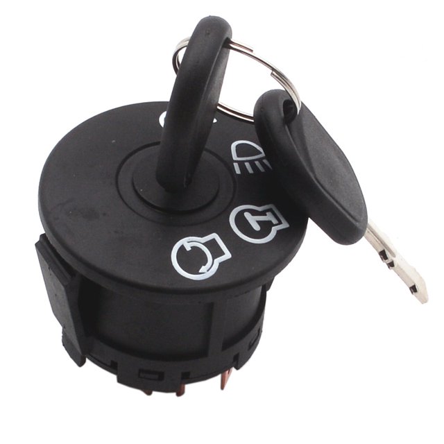 Interruptor de encendido del cortacésped Arrancador de 4 posiciones con 2 llaves, adecuado para ciclismo de césped, cortacésped, reemplazo de cortacésped de tractor