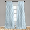 thumbnail image 4 of Ambesonne Palm Leaf Curtains, Blue Tropic Leaves Exotic, Pair of 28"x95", Pale Blue White, 4 of 5