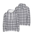 thumbnail image 7 of Black And White Plaid Hoodie Men Unisex 3d Fleece Hooded Sweatshirt Large, 7 of 7