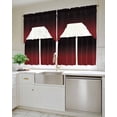 thumbnail image 4 of Black Red Ombre Kitchen Curtain and Valance Set 3 Pieces, Rod Pocket Short Tier Curtains 36 Inch Length, Modern Abstract Art Gradient Swag Topper Small Window Treatment for Cafe Bathroom Bedroom, 4 of 6