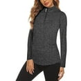 thumbnail image 2 of WCMZJ Women's Long Sleeve Golf Tennis Polo Shirts UPF 50+ Half Zip Dry Fit Workout Tops Athletic Shirt Black L, 2 of 4