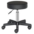 Black Plastic Round Bar Stool with Arch Feet and Swivel Rotation