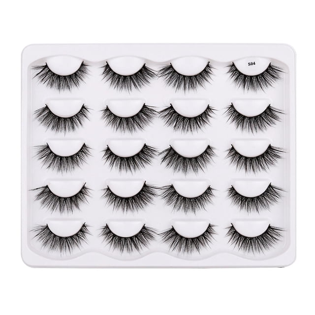 Pestañas postizas HUOGUO, gruesas, naturales, 10 pares, visón 3D