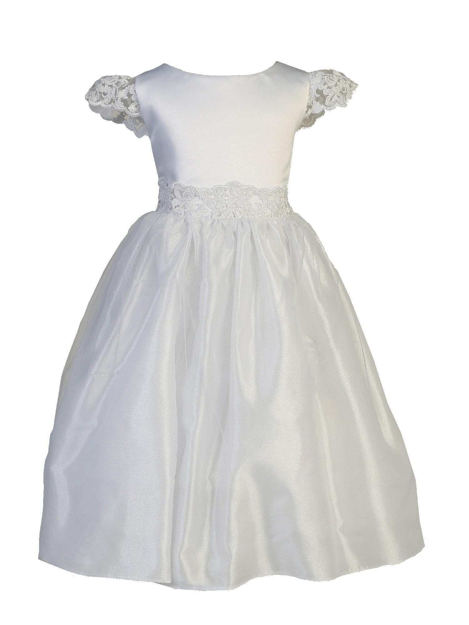 white satin lace dress