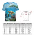 thumbnail image 2 of Nautical Green Sea Turtles T Shirts Basic T-Shirt Short Sleeve Ladies Tee Shirt Summer Graphic Clothing, 2 of 6