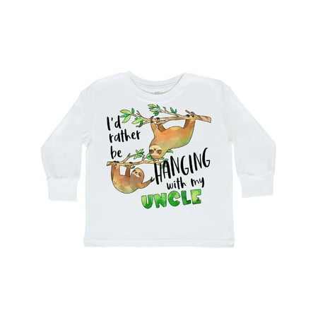 

Inktastic Id Rather Be Hanging with my Uncle- Cute Sloths Gift Toddler Boy or Toddler Girl Long Sleeve T-Shirt