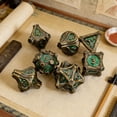 thumbnail image 5 of 7 Pieces D&D Dice Set Leaf Metal Hollow Polyhedral Dice for Role Playing Games and Other Tabletop Games,Dungeons & Dragons Board Games, 5 of 7