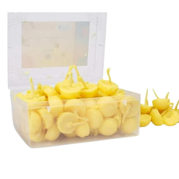 FASHCRAFTS Cow-Ghee 30 Minutes Ghee Diya Yellow Color Set of 100 Gift for Home Decor