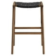 thumbnail image 5 of Modway Saoirse Woven Rope Wood Bar Stool - Set of 2 in Walnut Black, 5 of 10