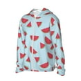 thumbnail image 2 of Balery Watermelon Men's Women's UPF 50+ Sun Protection Lightweight Hoodie Performance Long Sleeve Shirt for Fishing Running-Small, 2 of 9