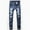 Blue, variant on IYTR Mens Denims Pants Pants Slim Jeans With Pockets New Trend Stretch Slim Jeans Comfy Gradient Color Button Zipper Fashion Casual Blue XS(29)