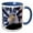 Blue/White, variant on 3drose, Usa, California. Composite of Bald Eagle and American Flag., 11oz Two-tone Black Mug