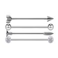 thumbnail image 4 of Con Barra Industrial De Acero Inoxidable De 4 Piezas - Plata Sunnimix Aretes de acero inoxidable, 4 of 7