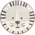 thumbnail image 4 of Unique Loom Whimsy Kids Collection Area Rug - Lion (3' 3" Round Gray/Black) Perfect For Kids Bed Room/Nursery Room/Living Room/Class Room/Play Room, 4 of 5