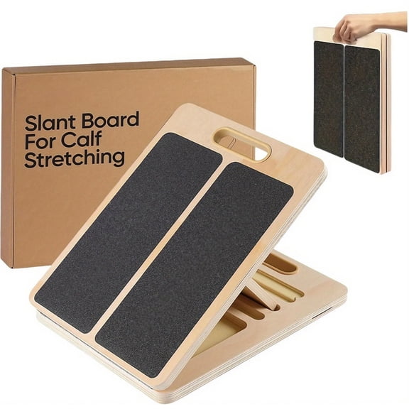 Adjustable Slant Board for Calf Stretching Wooden Incline Board 300LB AntiSlipHS