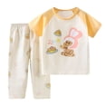 thumbnail image 1 of Ensemble 2 Pcs pour Enfants Garçons Filles Été Imprimé Dessin Animé Manches Courtes Hauts et Shorts, 1 of 3