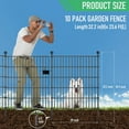 thumbnail image 2 of Panels Garden Fence Dog Fence Outdoor For Yard in H x .ft L Rustproof Metal Fencing with Ground Stakes|No Dig Temporary Animal Proof Containment for Pets/Rabbits|Durable Patio Sec, 2 of 9