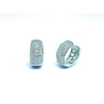 thumbnail image 2 of ADIRFINE 925 Sterling Silver Pave Cubic Zirconia Huggie Hoop Earrings, 2 of 3