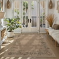 thumbnail image 2 of SUNDEREY 5'x7' Floral Easy Jute Rug,Area Rug 5x7ft Washable Bedroom Rug,Easy Jute Indoor Outdoor Carpet, Farmhouse Non Slip Khaki Floor Rug for Dining Room Office Entrance Kitchen,Wreath&Fleur, 2 of 9