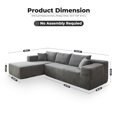 L Shaped Sectional Sofa Couch,Modular Upholstered Indoor Sofa