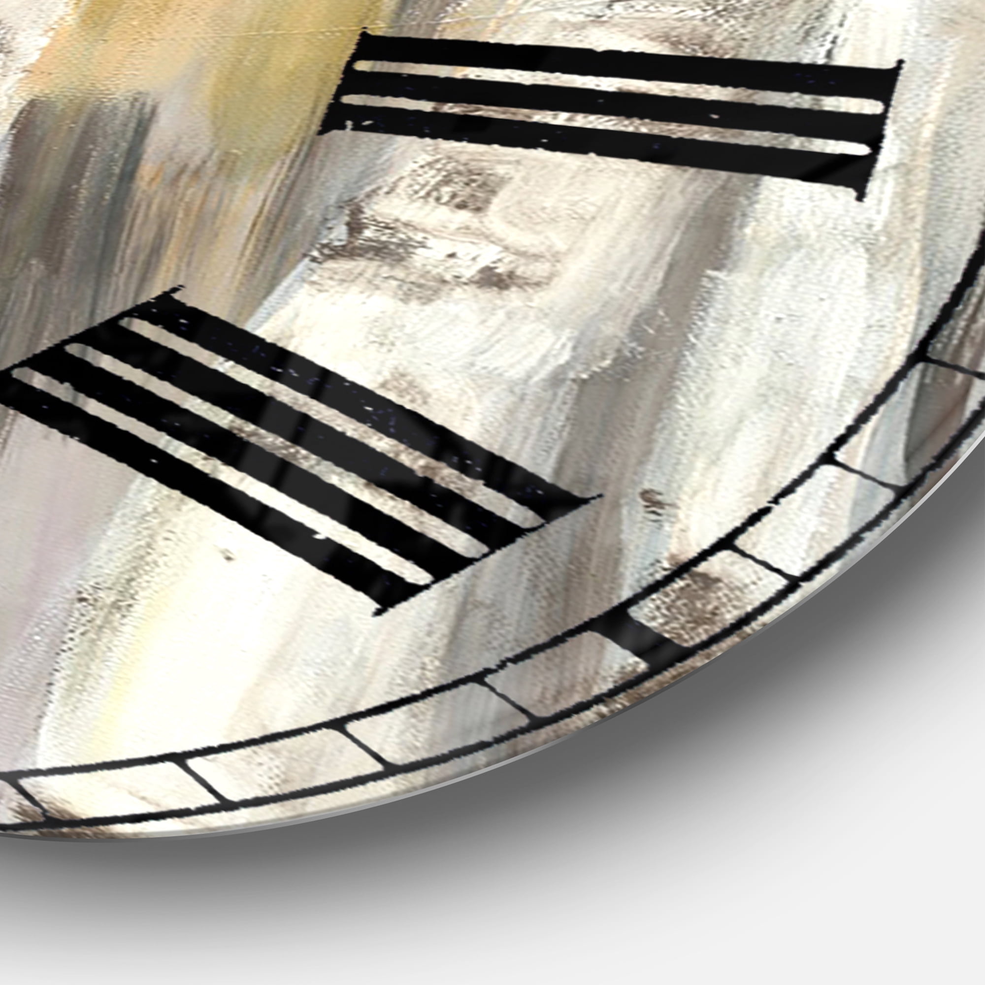 Designart 'Silver and Yellow Birch Forest' Farmhouse wall clock