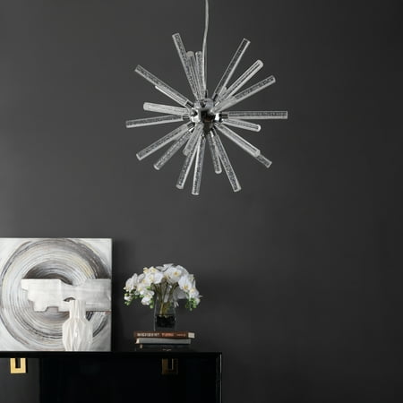 SAFAVIEH Gema Starburst LED Pendant, Chrome/Clear