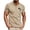 v#62Khaki280, variant on Men'S T-Shirt Solid Color & Stylish Small Coconut Tree Print Short Sleeve Collar Henley Buttons For Daily Office Casual Tops,White,Xl