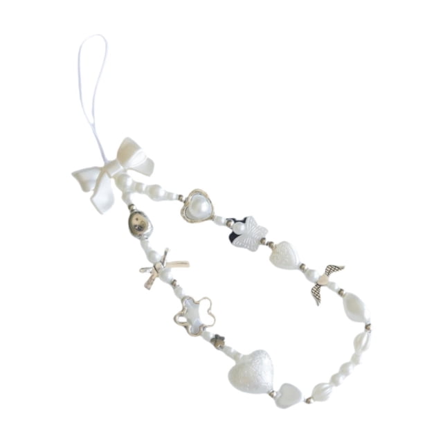 Colgante de cadena para teléfono con forma de mariposa, colgante decorativo para pulsera, cordón con cuentas, correa con cuentas para regalo de mujer