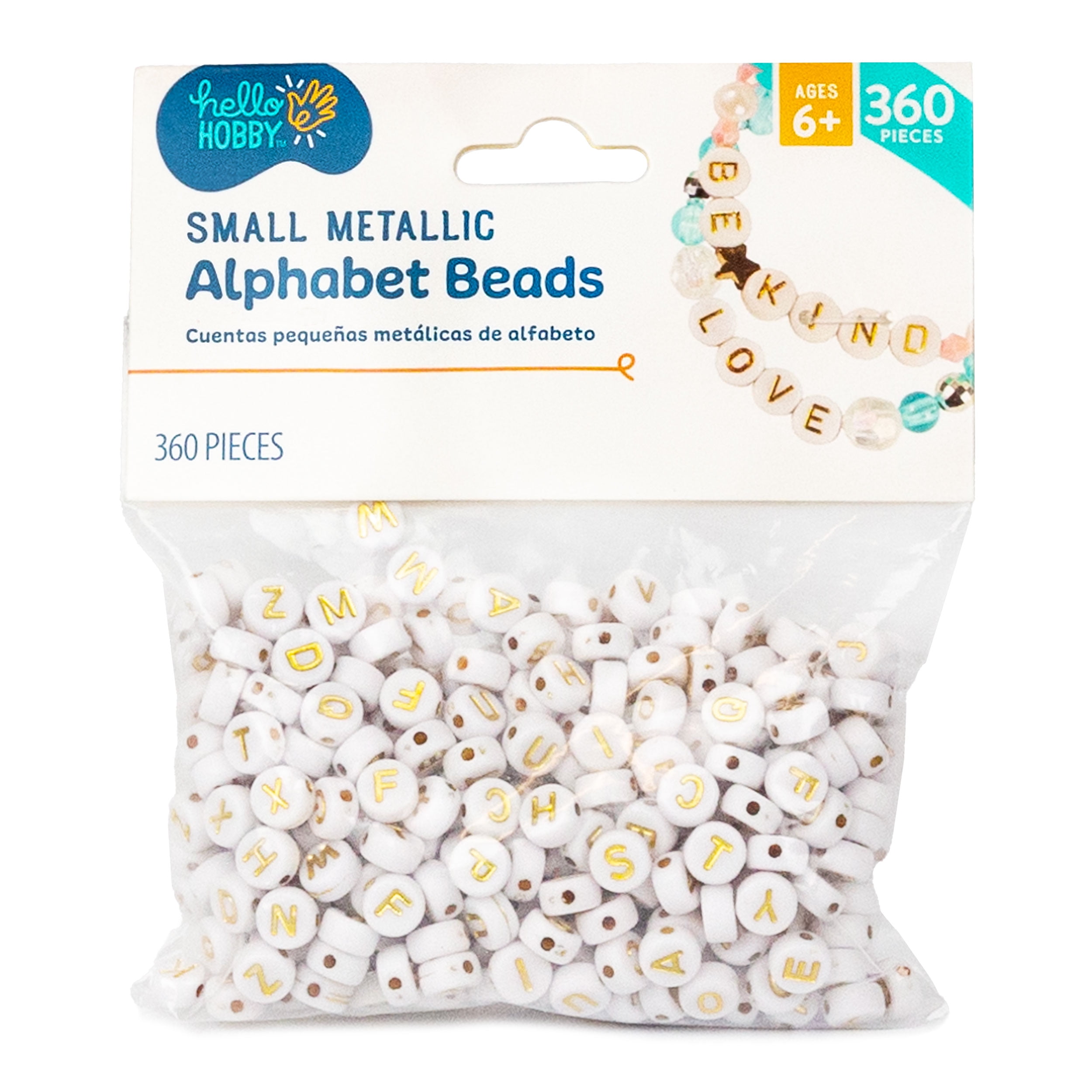 (2 pack) Hello Hobby Small Metallic Alphabet Beads