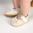 thumbnail image 2 of Tigivemen Flower Girl Dress Shoes Infant Baby Mary Jane Flats with Non Slip Bow Cirb Shoe for Newborn Yellow Size 5, 2 of 6