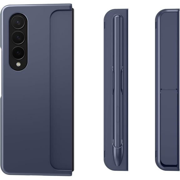 for Samsung Galaxy Z Fold 4 Case [with S Pen Holder][Stable Kickstand] 2 in 1 Protective Case for Galaxy Z Fold 4 Phone 5G, Blue