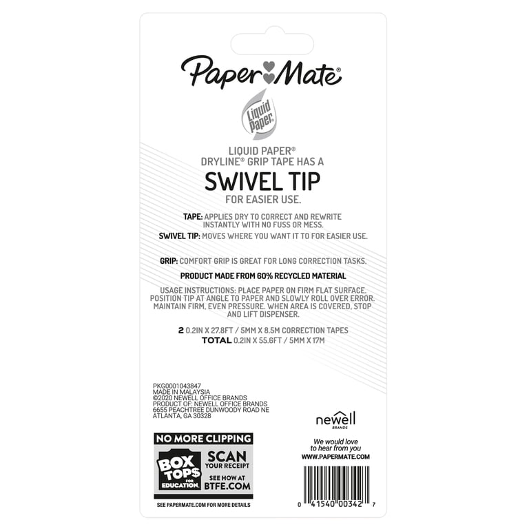 Paper Mate Liquid Paper DryLine Grip Correction Tape, 2-Pack photo 6