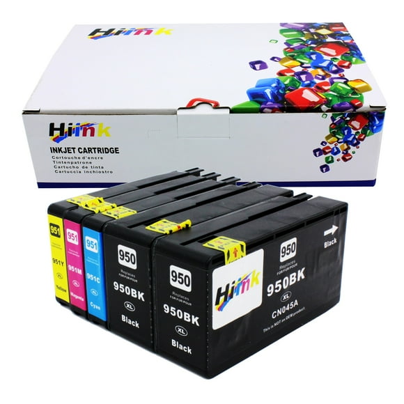 HIINK Cartouche d'Encre Compatible de Remplacement pour HP 950 951 950TG 951TG à Utiliser avec OfficeJet Pro 8600 8100 8610 8620 8660 8630 8640 8615 8625 251DW 276DW 271DW (Noir, Cyan, Magenta, Jaune, Lot de 5)