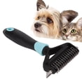 thumbnail image 4 of Pet Grooming Rake, Rounded Blade Pet Underhair Rake Stainless Steel Undercoat Care  For Dogs For Cats Blue, 4 of 8