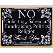 2 Pack of No Soliciting Vinyl Decal Stickers 4 x 3 Indoor and Outdoor Use UV