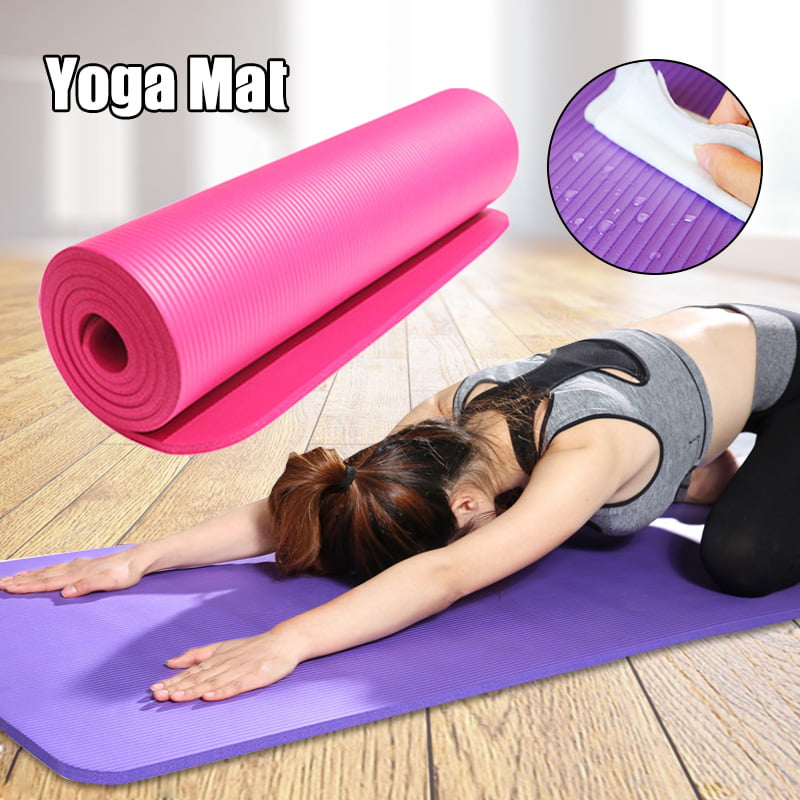 Yoga Mat Extra Thick Wide and Long; 1/4 Inch NBR Non Slip Exercise Mat for Indoor and Outdoor Use by HemingWeigh 