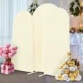 thumbnail image 3 of 3pcs Arch Backdrop Stand+Cover Freestanding Wedding Arch Stand Beige Party Decor, 3 of 16