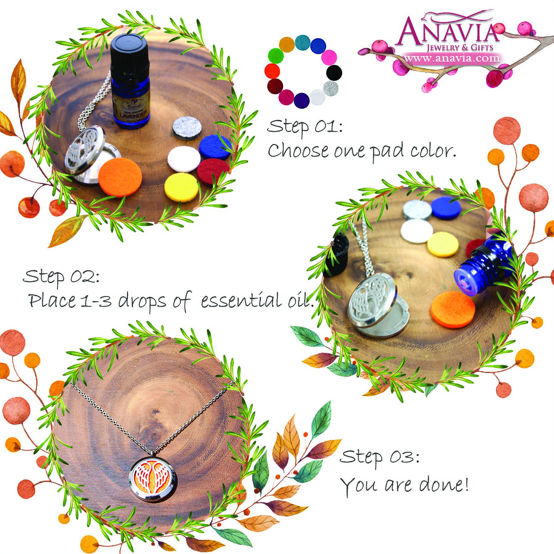 Tree of Life Silver Aromatherapy Necklace Oil Lockets Jewelry Essential Oil Diffuser Necklace with Gift Box