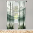 thumbnail image 2 of Ambesonne Green Curtains, Contemporary Lands of Jungle, Pair of 28"x63", Cadet Blue Grey Teal, 2 of 2
