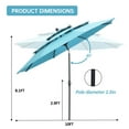 thumbnail image 3 of Autlaycil 10ft Blue Patio Umbrella and Base with Push Button Tilt and Crank, 8 Sturdy Ribs UV Protection Waterproof for Garden, Table, Pool, 3 of 7