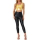 thumbnail image 2 of TOP SIN MANGAS U ESCOTE PARA MUJERES INSPIRE CHIC ROPA DE FIESTA Y CLUB Holográfico Brillante Metálico Crop Top XS Amarillo, 2 of 6