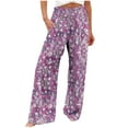 thumbnail image 2 of Simua Pantalon Droit Taille Haute pour Femmes Pantalon d'Été Décontracté, 2 of 5