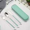 thumbnail image 2 of GHSDFBB Portable Home Utensils Reusable Flatware Set with Case, Stainless Steel Metal Travel Cutlery Lunch Tableware 2 Fork 2 Spoon 2 Knife with Colored Handle(Fork Spoon Knife 2 Sets, Green+Pin, 2 of 7