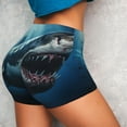 thumbnail image 4 of Balery 3D Realistic Shark Pantalones cortos de entrenamiento estampados para mujer, sin costuras, ajustados, para gimnasio, yoga, correr, deportes, ejercicio activo, fitness.-Small, 4 of 8