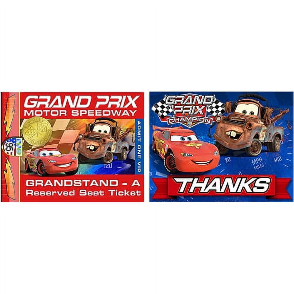 Cars Grand Prix Dream Party Invitations and Thank You Notes w/ Envelopes (8ct)