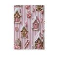 thumbnail image 6 of Yayeee Garden Flag 12"x18" Double Sided Outdoor Yard Lawn Holiday Decorations, Pink Gingerbread Houses, 6 of 6