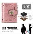 thumbnail image 2 of Small Wallet for Women RFID Blocking Genuine Leather Wallet Bifold Purse Zipper Coin Pocket Credit Card Holder with ID Window, 2 of 6